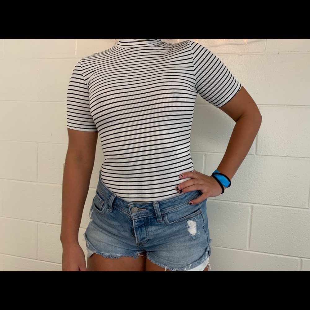 Striped misguided BODYSUIT